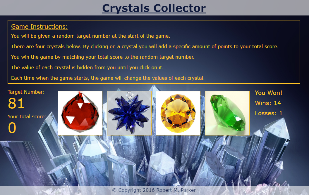 Crystals Collector App screenshot